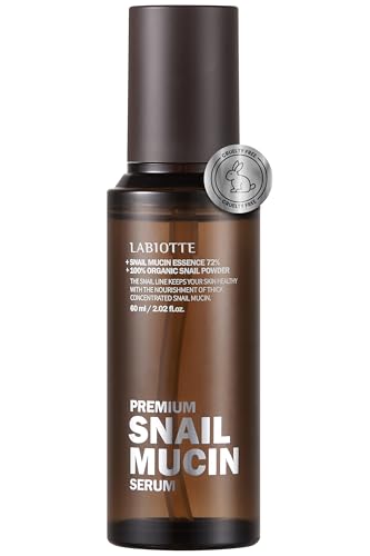 LABIOTTE Premium Snail Mucin Serum | Korean Skin Care Face Serum for Women & Men w/ 72% Snail Mucin Essence | Hypoallergenic Soothing Serum for Face | Hydrating Serum for Sensitive Skin (2.02 fl oz)