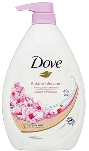 Dove Body Wash Go Fresh Sakura Blossom with Pink Salt,33.8 Ounce Pump,1 item