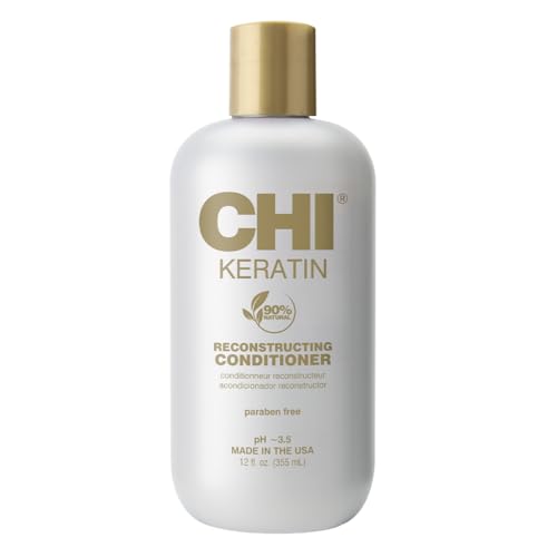CHI Keratin Reconstructing Conditioner, Delivers Healthier Hair, Adds Shine & Helps Prevent Future Breakage, Sulfate, Paraben, & Cruelty-Free, 12 Oz