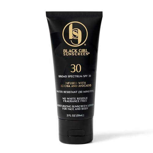 BLACK GIRL SUNSCREEN - Face & Body Moisturizing Sunscreen Lotion SPF 30, No White-Residue for Melanin Rich Skin (2 Fl. Oz.)