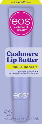 eos Cashmere Lip Butter, Vanilla Cashmere, eos Lip Butter with Plumping Peptides For Smooth Lips, 0.35 fl oz