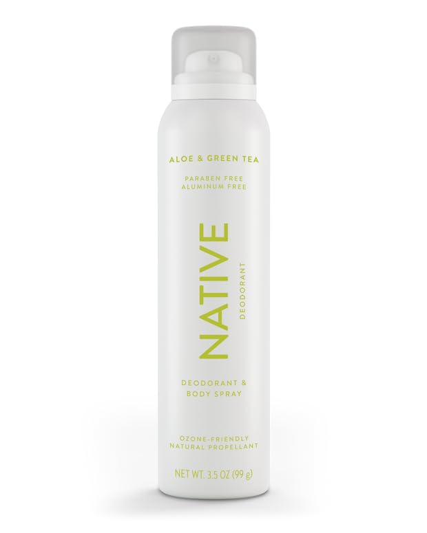 Native Deodorant & Body Spray Contains Naturally Derived Ingredients | Deodorant for Women and Men, All Day Odor Protection, Aluminum and Hydrocarbon Propellant Free | Aloe & Green Tea