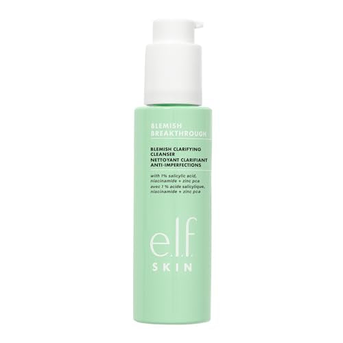 e.l.f. SKIN Blemish Breakthrough Clarifying Cleanser, Gel Cleanser For Removing Makeup, Controlling Oil & Clarifying Pores, 1% Salicylic Acid