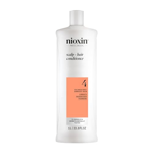Nioxin System 2 Scalp + Hair Thickening Shampoo & Conditioner Liter Duo Set | Prepack with Pumps Included | For Natural Hair with Progressed Thinning | 33.8 Fl Oz