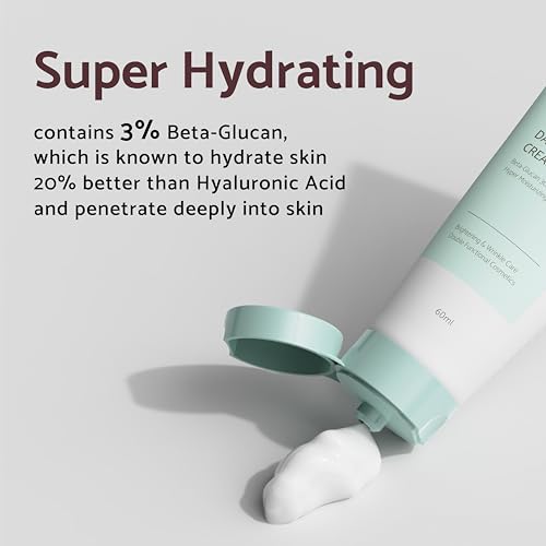 IUNIK Beta-Glucan Vegan Lightweight Non-Sticky Deep Moisture Watery Cream Lotion Daily Moisturizer Quick Absorption Dry Mature Sensitive Fine lines Skin Naturally-Derived Centella Vitamin Korean