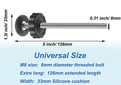 4Pcs Universal Baby Gate Threaded Spindle Rod, M8 (8mm) Replacement Bolt Part for Baby & Pet Pressure Mounted Safety Gates, Extra Long Baby Tension Gate Extender (Black)