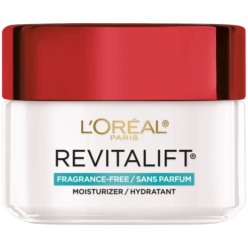 L'OREAL PARIS Revitalift Anti Aging Face and Neck Cream, Smoothing and Firming Moisturizer for 24HR Hydration, Fragrance Free, 1.7 Oz