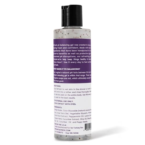 Her Fantasy Box | Refresh pH Balancing Shower Gel - Natural Feminine Hygiene Solution for Gentle Cleansing, Odor Control, and Skin Nourishment - pH-Balanced Formula for All Skin Types (8 oz)