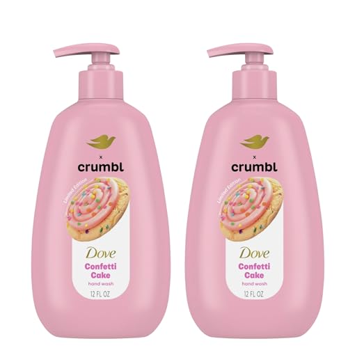 Dove X Crumbl Moisturizing Liquid Hand Wash Confetti Cake | 2-pack, of 12 oz Hand Wash with Pump | Limited Edition (Confetti Cake)