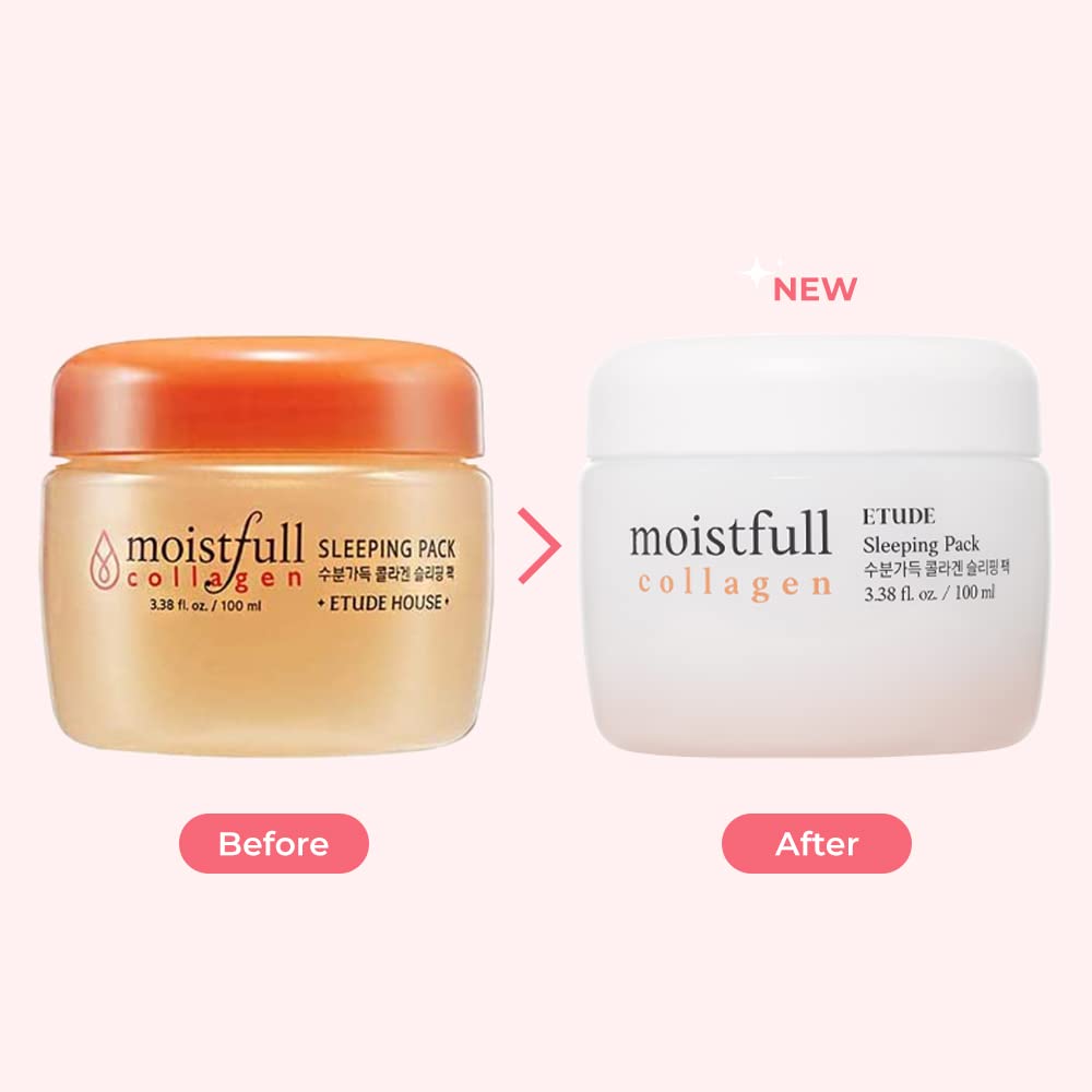 ETUDE Moistfull Collagen Sleeping Pack 100ml #22 | Moist Smooth Skin| Facial Moisturizing Care Night Cream Makes Your Skin Bouncy & Dewy | Facial Lotion for Dry, Sensitive, Oily Skin | K-beauty