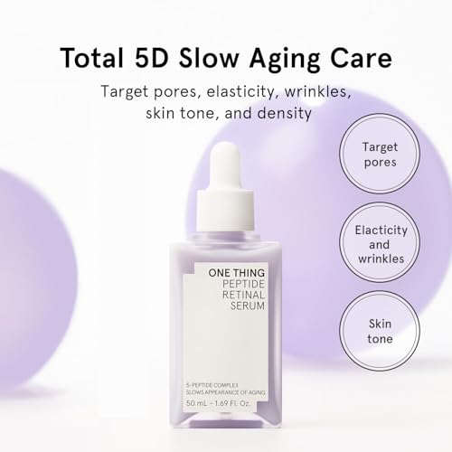 ONE THING Peptide Retinal Serum, Vitamin A, Faster Acting than Retinol, Retinaldehyde, Smooths Wrinkles, Refines Pores and Improves Elasticity, Korean Skincare 1.69 Fl.Oz, 50ml
