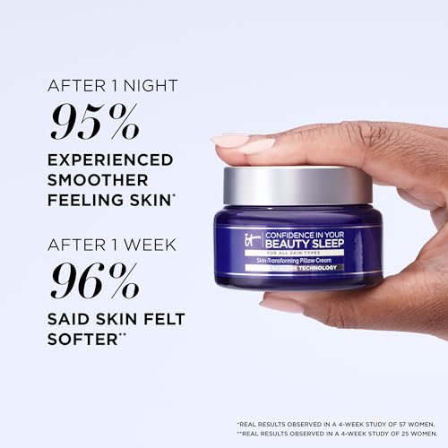 IT Cosmetics Confidence in Your Beauty Sleep Night Cream - Visibly Improves Fine Lines, Wrinkles, Dryness, Dullness & Loss of Firmness - With Hyaluronic Acid