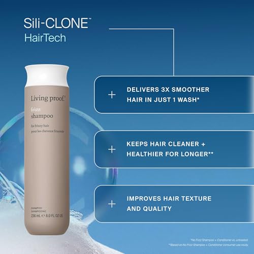 Living Proof No Frizz Shampoo, Controls Frizz, Smoothes and Softens Hair for All Hair Types, 8 oz
