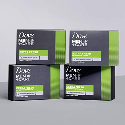 Dove Men+Care Bar 3 In 1 Cleanser For Body, Face, And Shaving To Clean And Hydrate Skin Extra Fresh Body And Facial Cleanser More Moisturizing Than Bar Soap 3.75oz 24 Bars