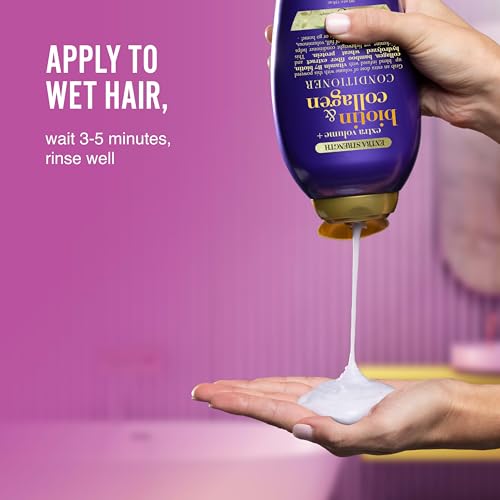 OGX Extra Strength Biotin and Collagen Conditioner, 13 fl oz, Sulfate-Free, Thicker, Fuller Hair