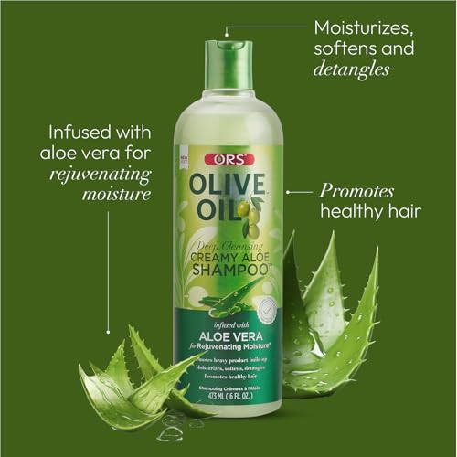 ORS Olive Oil Shampoo & Conditioner Creamy Aloe with Aloe Vera Strengthen & Restore with Orange Oil (2 Piece Set)