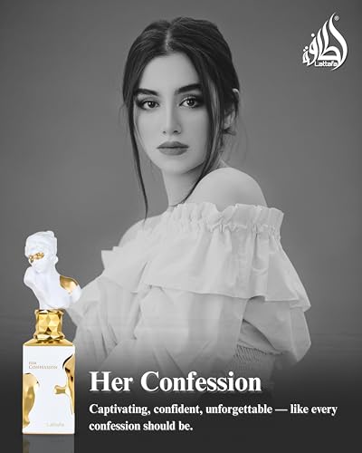 Lattafa Her Confession - Vanilla, Floral, Amber, Musk - Eau de Parfum Long-Lasting Fragrance for Women, 3.40 Ounce / 100 ml