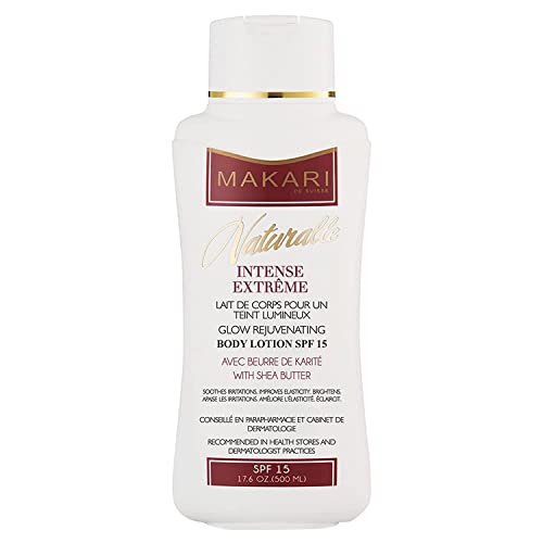 Makari Naturalle Intense Extreme Body Lotion SPF15 (17.6 oz) | Toning Body Lotion for Dry to Normal Skin Types | Brightens Complexion and Helps Fade Marks | Soothes and Conditions with Shea Butter