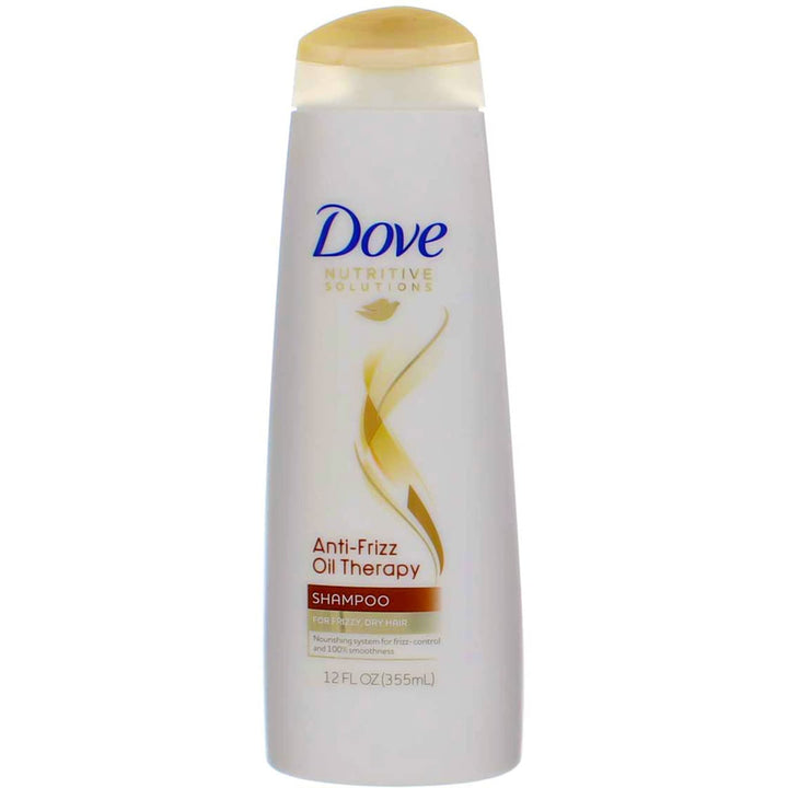 Dove Nutritive Solutions Anti Frizz Shampoo for Frizzy, Tangled Hair Oil Therapy with Nutri-Oils Moisturizing Shampoo Formula Smooths Hair 12 oz