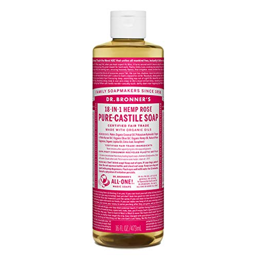 18-in-1 Hemp Rose Pure-Castile Soap 16 fl oz (472 ml) From Dr Bronner's