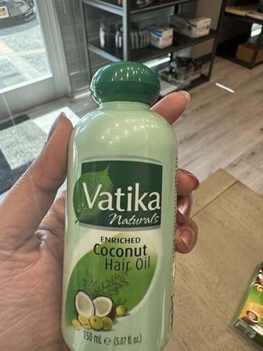 Dabur Vatika Naturals Coconut Hair Oil with Henna, Amla, Lemon & 5 Herbs - Nourish & Strengthen Hair & Scalp for Healthy & Radiant Hair for Kids, Women & Adults - 5.07 Fl Oz (Pack of 1)