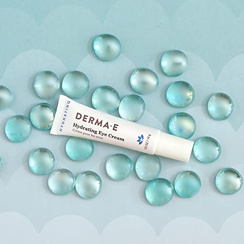 Derma E Hydrating Eye Cream – Firming and Lifting Hyaluronic Acid Treatment - Under Eye and Upper Eyelid Cream Reduces Puffiness and Appearance of Fine Lines, 0.5 oz