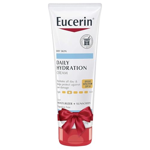 Eucerin Daily Hydration Broad Spectrum SPF 30 Sunscreen Body Cream for Dry Skin, Fragrance Free Sunscreen Moisturizer, 8 Oz Tube