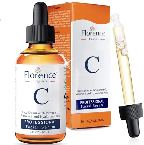 Vitamin C Serum For Face – Anti-Aging Facial Serum with Vitamin C, Hyaluronic Acid, Niacinamide, B5 & Vit E. Brightening Facial Formula for Dark Spots, Fine Lines, Wrinkles & Glowing Skin, 2 Fl Oz