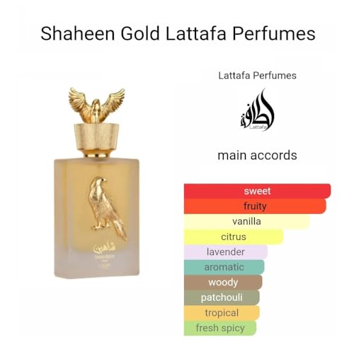 Lattafa Perfumes Shaheen Gold for Unisex Eau de Parfum Spray, 3.4 Ounce