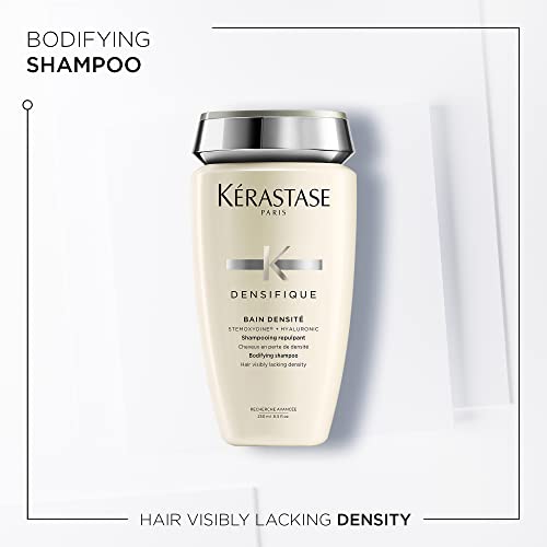 KÉRASTASE Densifique Densité Shampoo, Thickening & Strengthening Shampoo, Removes Build-Up & Adds Shine with Hyaluronic Acid for Fine, Thin & Thinning Hair, 8.5 Fl Oz