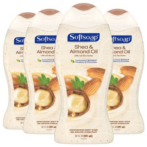 Softsoap Gentle Wash Hypoallergenic Body Wash, Shea - 20 Fluid Ounce (4 Pack)
