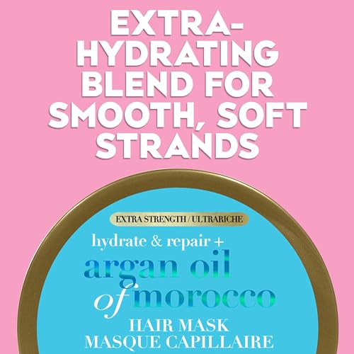 OGX Extra Strength Hydrate Repair + Argan Oil of Morocco Hair Mask Deep Moisturizing Conditioning Treatment, Citrus, 6 Ounce