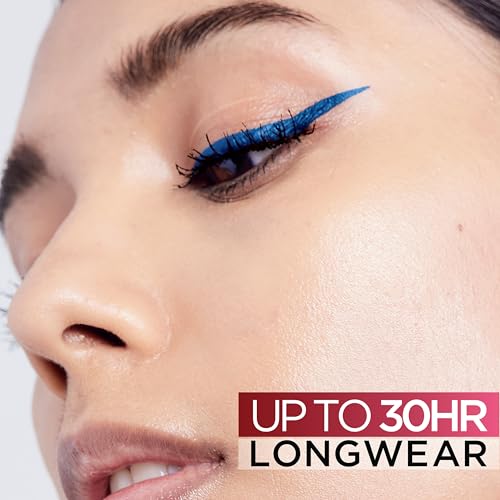 L'Oreal Paris Cosmetics Paris Makeup Infallible Grip Precision Felt Eyeliner, Smudge Resistant, Long Lasting Waterproof Eyeliner, Blue, Blue, 0.03 fl oz