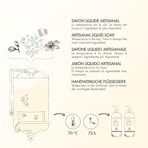 ÉCRIN DE FLEUR - Organic Pure Olive Liquid Soap, Artisan Crafted in South France, Cold Processed, 8.45 fl. oz.