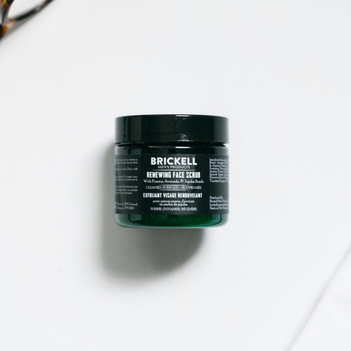 Brickell Men’s Renewing Face Scrub for Men, Natural & Organic Exfoliating Facial Scrub - 2 oz