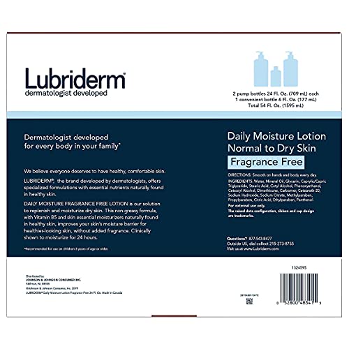 Lubriderm Daily Moisture Lotion Fragrance Free 3-pack