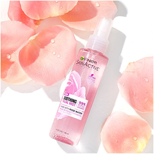 Garnier SkinActive Facial Mist Spray with Rose Water, 4.4 Fl Oz (130mL), 1 Count (Packaging May Vary)