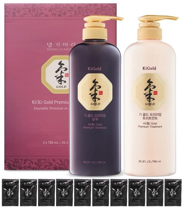 DAENG GI MEO RI - Ki Gold Premium Shampoo, Treatment, and Travel Pouch Set (10ml Pouch)