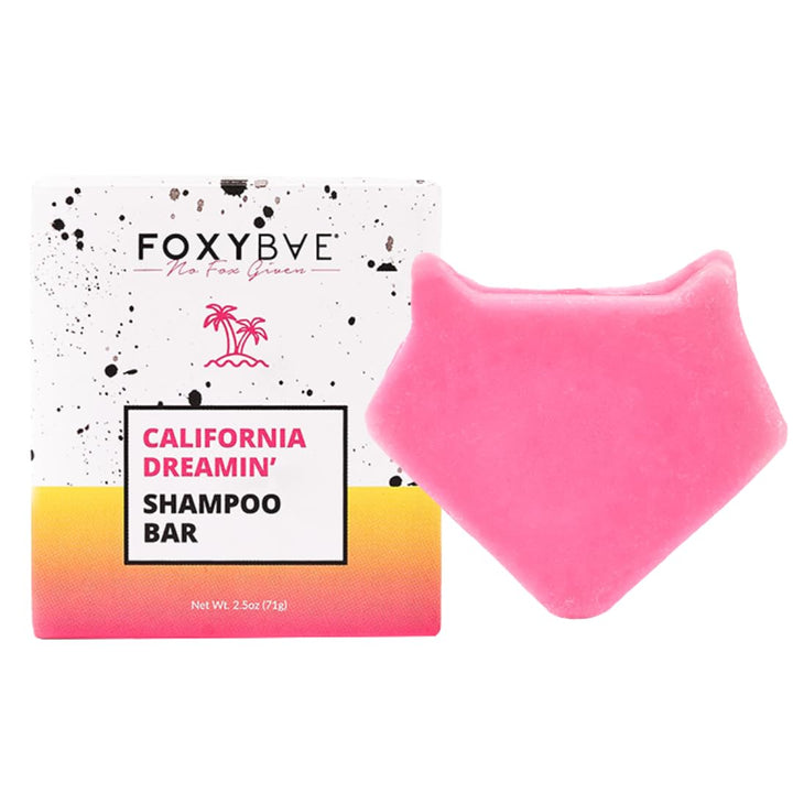 FoxyBae Solid Shampoo Bar for Hair - with Rice Protein, Biotin, Monoi Oil, & Shea Butter - Nourishes, Strengthens, Smoothes - for Women & Men - California Dreamin' - 2.5 Oz