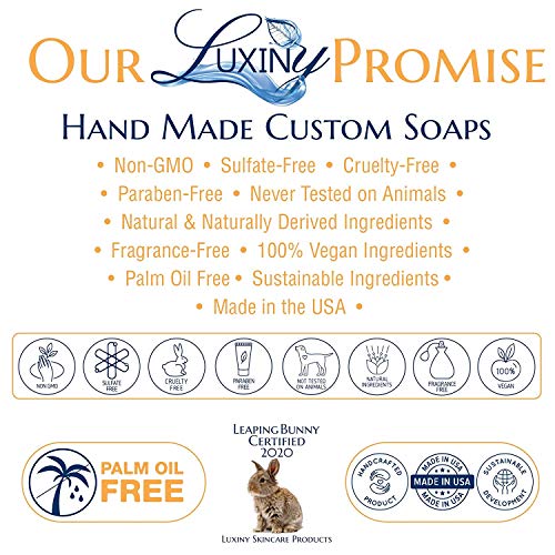 Natural Soap Bar, Luxiny Patchouli Scrub Handmade Body Soap and Bath Soap Bar is a Palm Oil Free Moisturizing Vegan Castile Soap with Essential Oil for All Skin Types Including Sensitive Skin (Single)