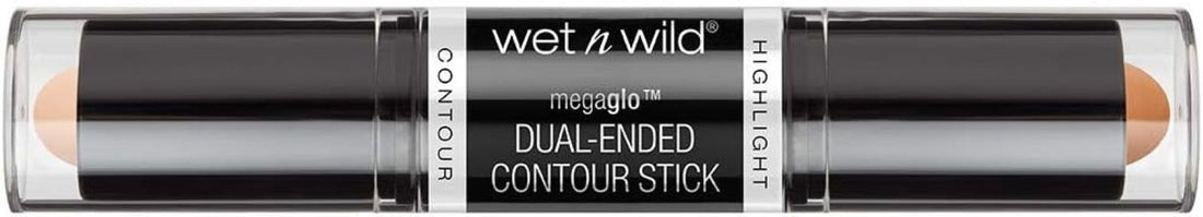 Wet n Wild MegaGlo Dual-Ended Contour Stick, 2-in-1 Contour Stick with Contouring Shade and Highlighter, Easy-to-Blend Formula, for a Defined and Chiseled Look, Light/Medium Paraben & Cruelty Free-8g