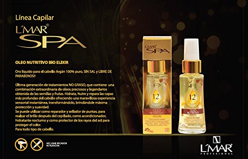 L'MAR Nutritive Argan Oil Hair Treatment with 12 Natural Oils Elixir for Softer and Healthier Hair