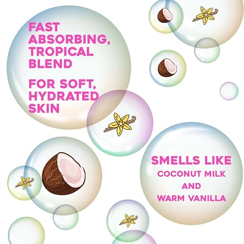 OGX Extra Creamy + Coconut Miracle Oil Ultra Moisture Body Lotion with Vanilla Bean, Fast-Absorbing Body Lotion for All Skin Types, Paraben-Free and Sulfated-Surfactants Free, 19.5 Ounce