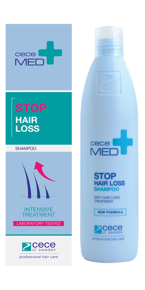 Cece of Sweden Stop Hair Loss Shampoo, Strengthens Scalp Collagen, Reduces Hair Loss, Boosts Volume, Long-Lasting Concentrated Formula, 10.1 fl oz, For Men and Women