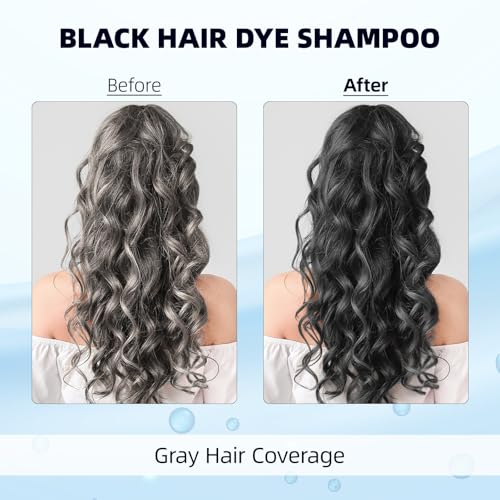 Ivnil Black Hair Dye Shampoo 3 in 1 Hair Color Shampoo for Women & Men for Gray Hair Coverage for Instant Herbal Natural Champu Para Canas Mujer