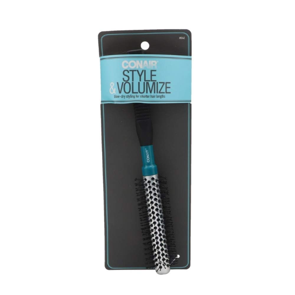 Conair Style & Volumize Metal Round hair brush - Blow Drying brush - Hairbrush for Short Hair Length - Color at random -1 Count