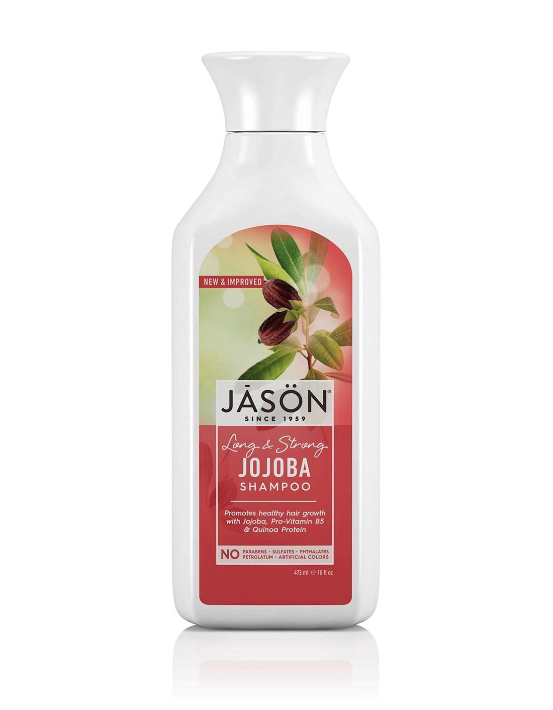Jason Jojoba Long and Strong Shampoo and Conditioner Bundle With Jojoba Seed Oil, Aloe Vera, Vitamin B5 and Wheat Protein, 16 oz. and 16 oz. Each