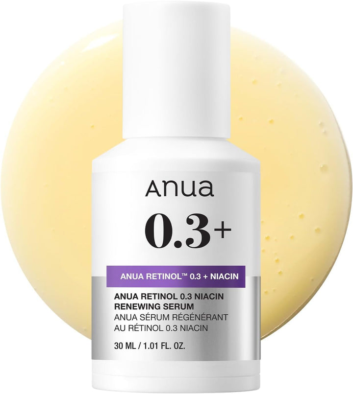 Anua Retinol Serum for Anti-Aging, Textured skin | 0.11% Retinol, 5% Niacinamide, 20+Soothing Ingredients Gentle for Beginner (30ml /1.01 fl.oz.)