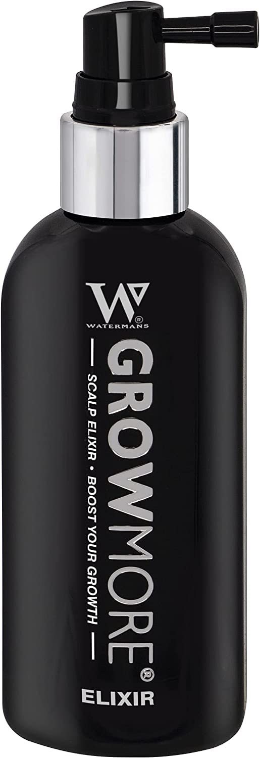 Watermans Grow More, Hair Growth Serum, Visibly Thicker and Stronger Hair, Vegan, Scalp Treatment, DHT Blocker, Rosemary Oil, Biotin, None Medical - Improves scalp density 3.4 Fl Oz