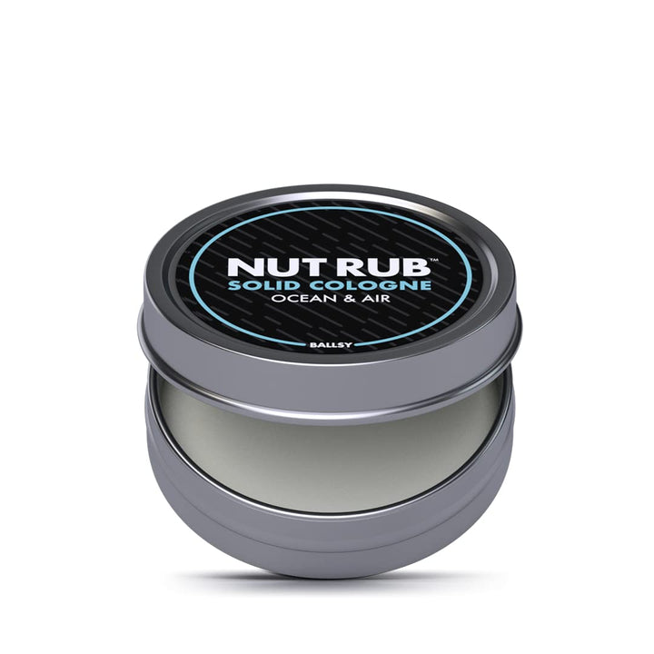 Ballsy NutRub, Cologne for Everywhere, with Beeswax, Coconut and Sunflower Seed Oil, Ocean and Air .85 oz